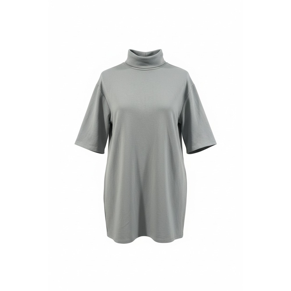 Zara Womens Small Seafoam Green Turtleneck 1/2 Sleeve Shift Knee Length Dress